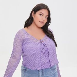 Sheer Lavender Tie-up Top